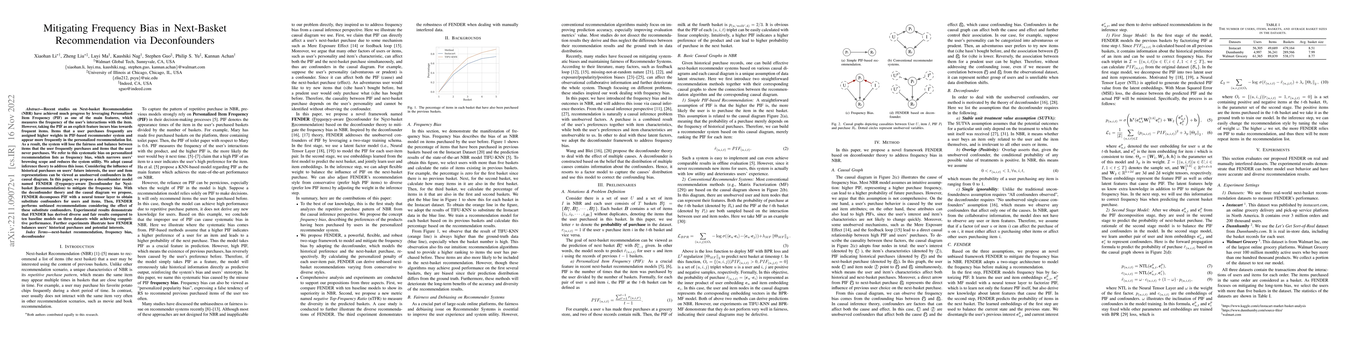 Thumbnail for Mitigating Frequency Bias in Next-Basket Recommendation via
  Deconfounders