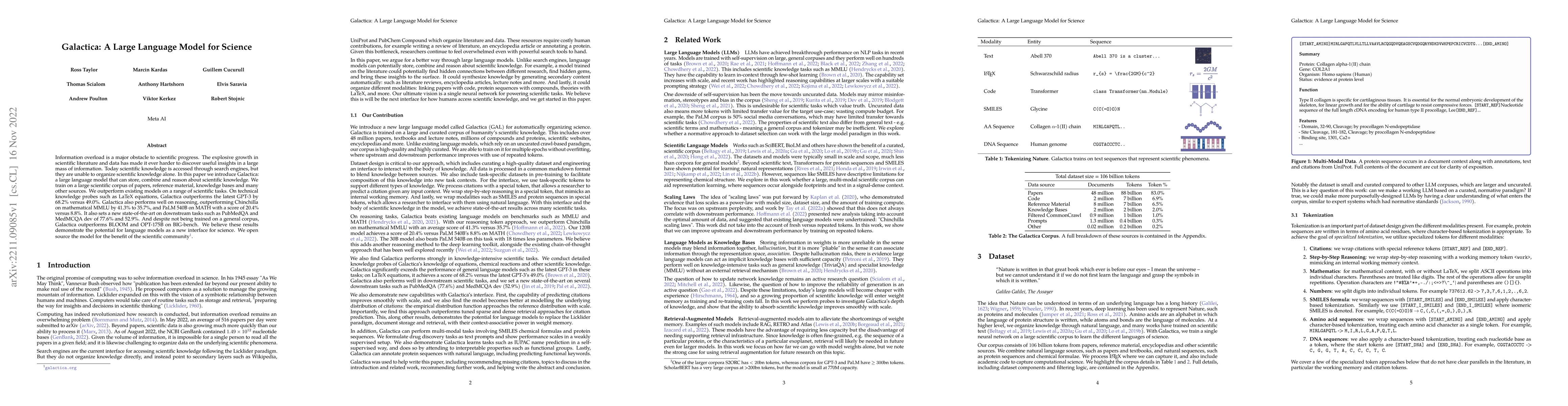 Thumbnail for Galactica: A Large Language Model for Science