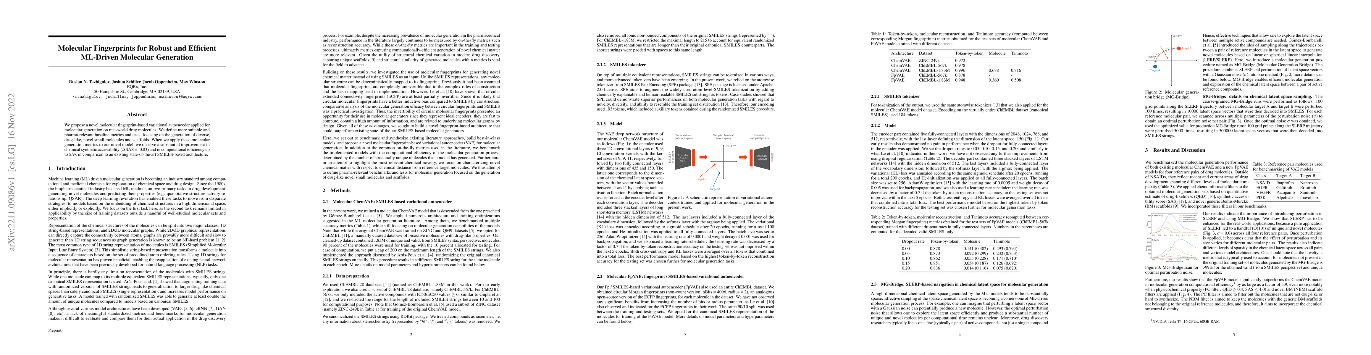 Thumbnail for Molecular Fingerprints for Robust and Efficient ML-Driven Molecular
  Generation