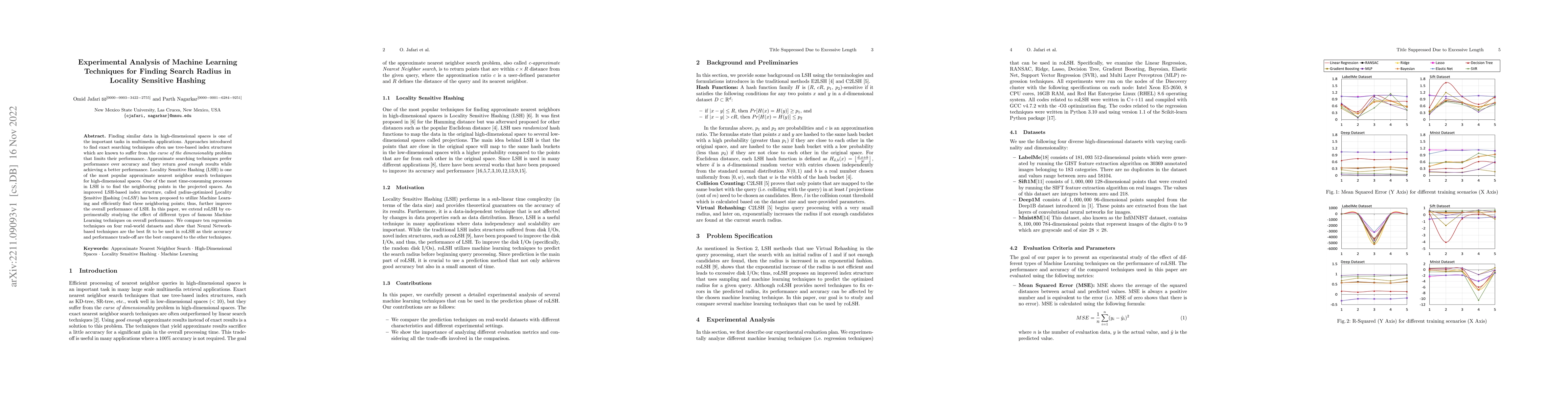 Thumbnail for Experimental Analysis of Machine Learning Techniques for Finding Search
  Radius in Locality Sensitive Hashing