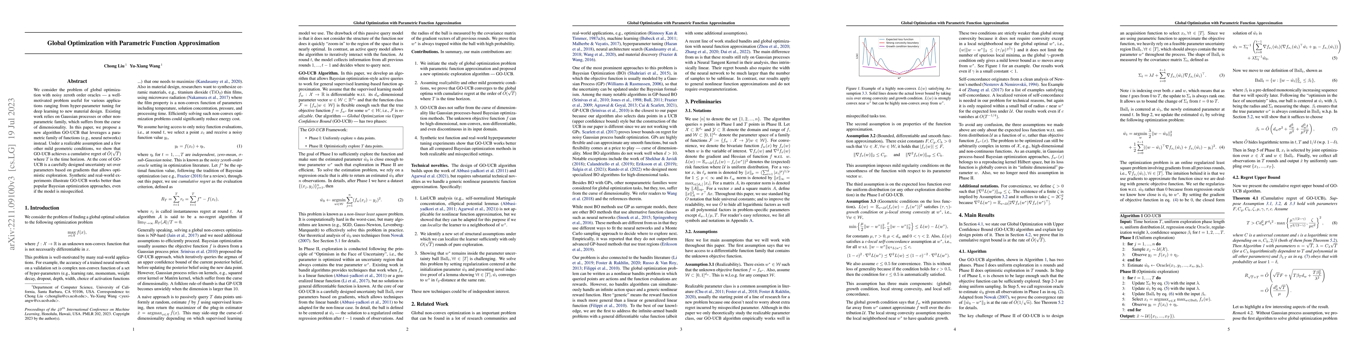 Thumbnail for Global Optimization with Parametric Function Approximation