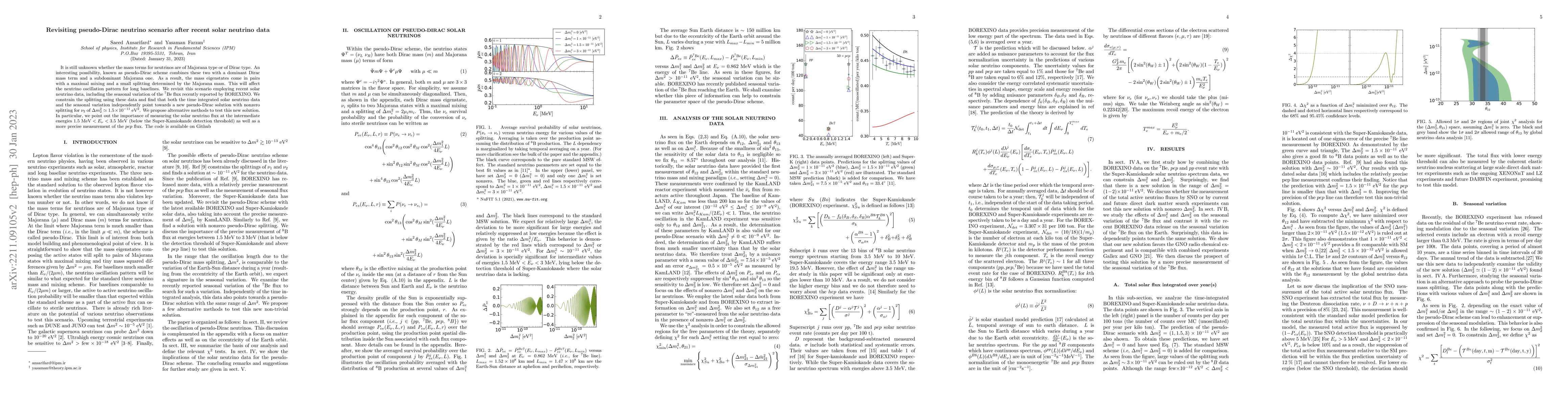 Thumbnail for Revisiting pseudo-Dirac neutrino scenario after recent solar neutrino
  data