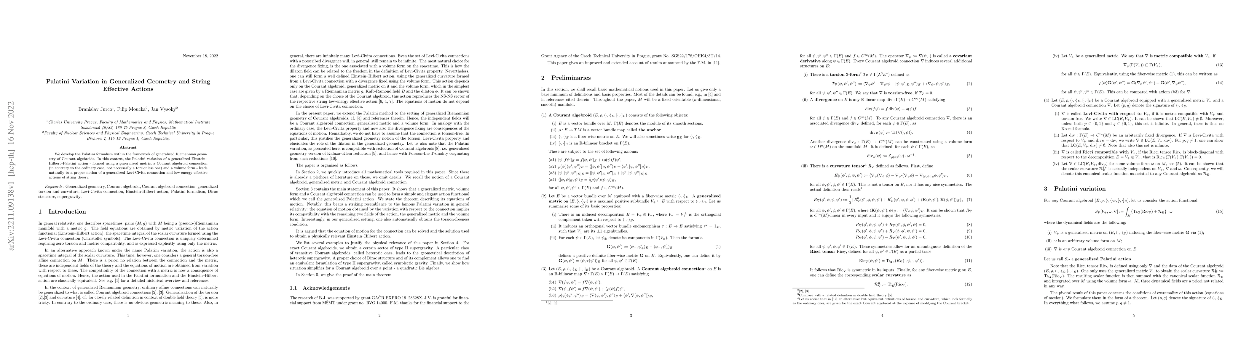 Thumbnail for Palatini Variation in Generalized Geometry and String Effective Actions