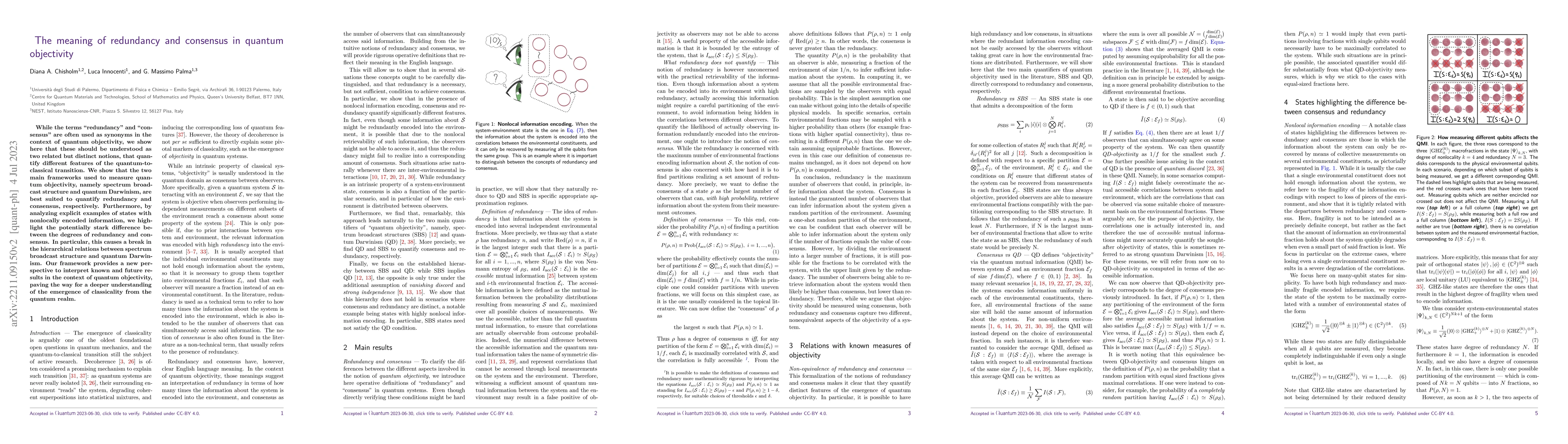 Thumbnail for The meaning of redundancy and consensus in quantum objectivity