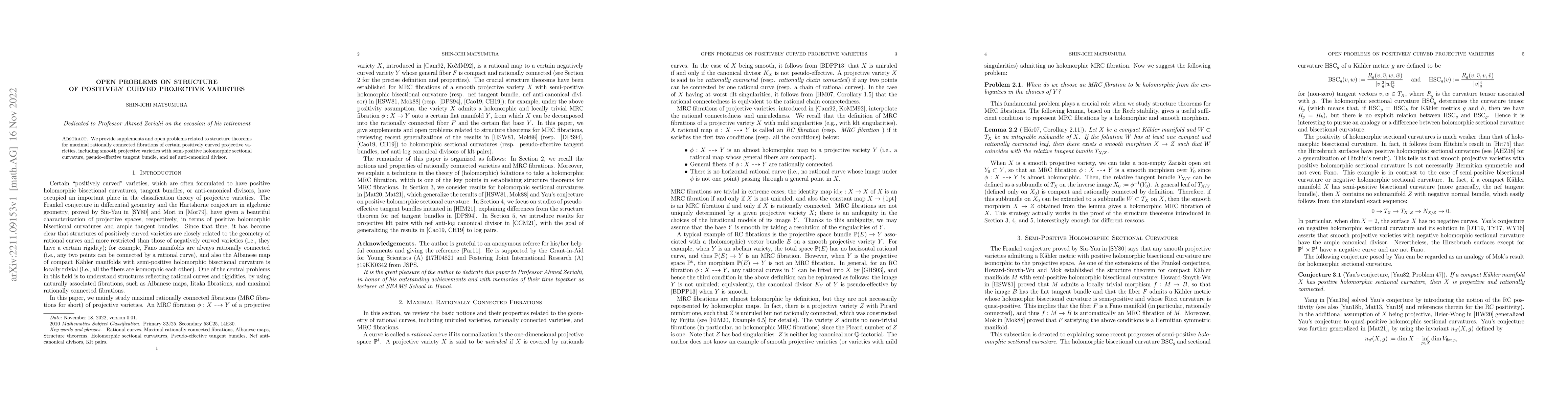 Thumbnail for Open problems on structure of positively curved projective varieties