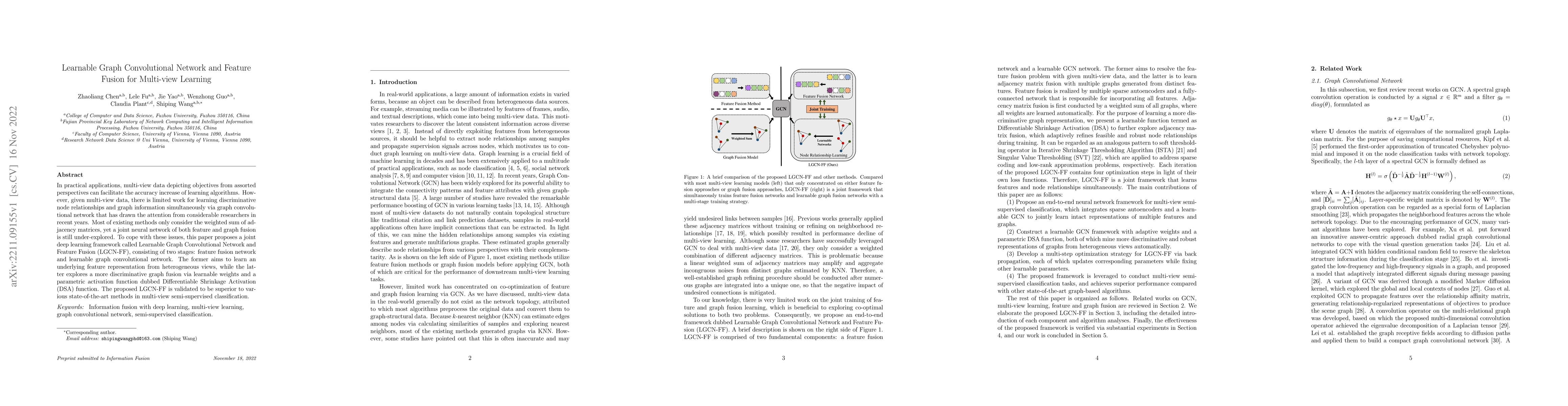 Thumbnail for Learnable Graph Convolutional Network and Feature Fusion for Multi-view
  Learning