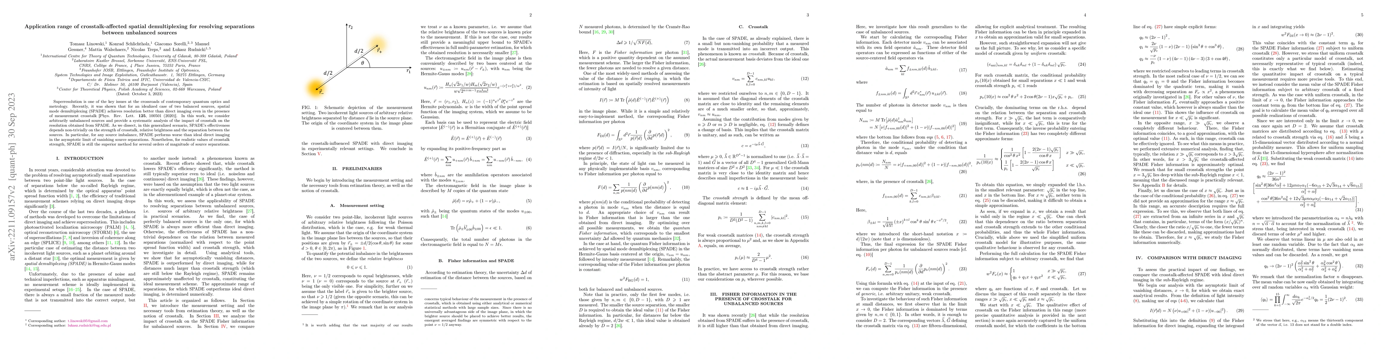 Thumbnail for Application range of crosstalk-affected spatial demultiplexing for
  resolving separations between unbalanced sources