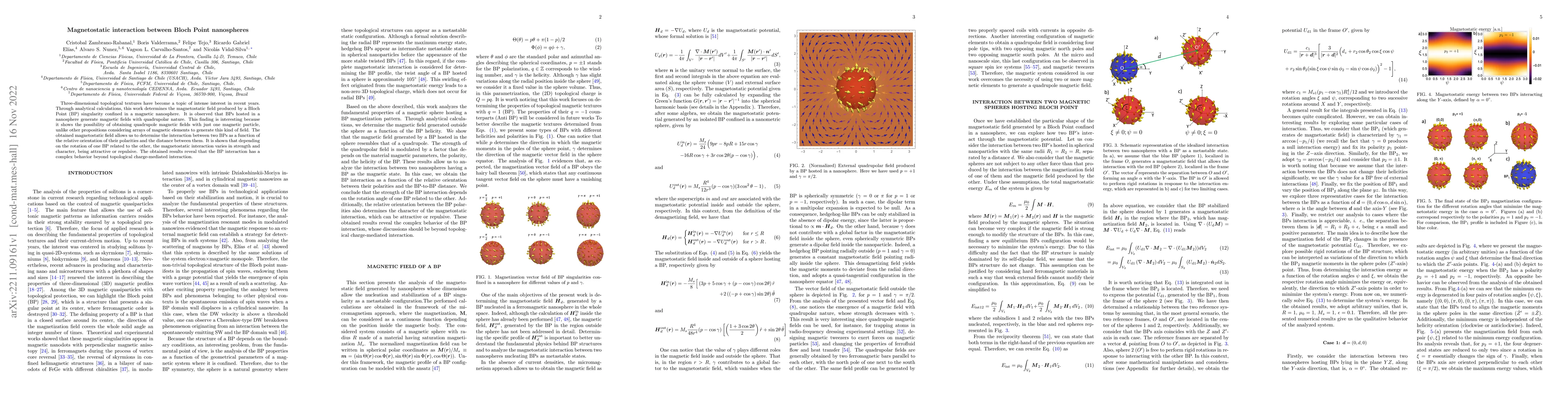 Thumbnail for Magnetostatic interaction between Bloch Point nanospheres