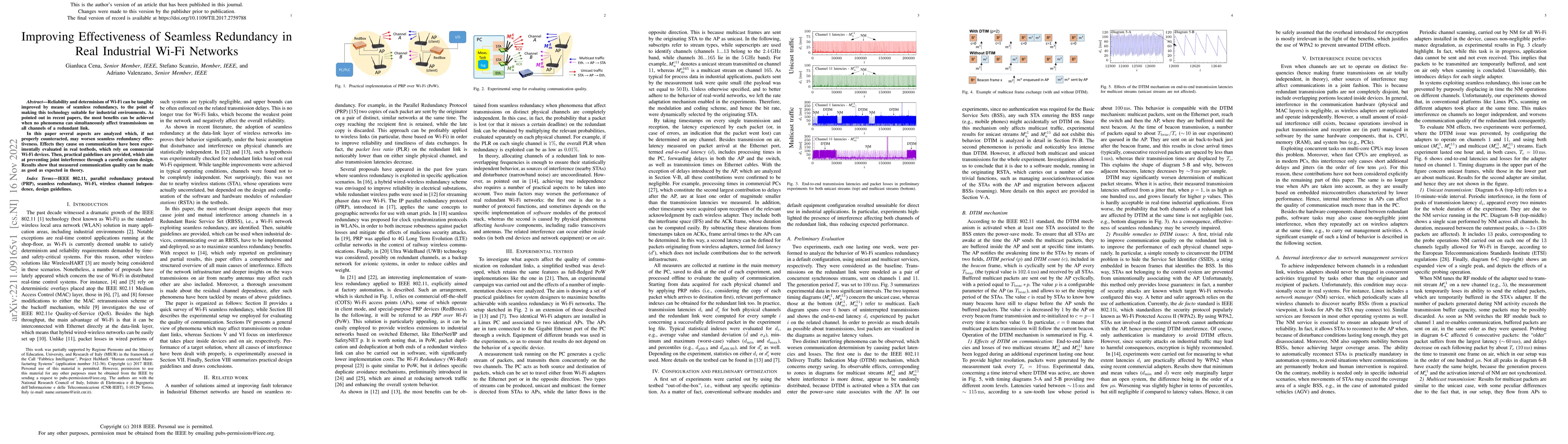Thumbnail for Improving Effectiveness of Seamless Redundancy in Real Industrial Wi-Fi
  Networks