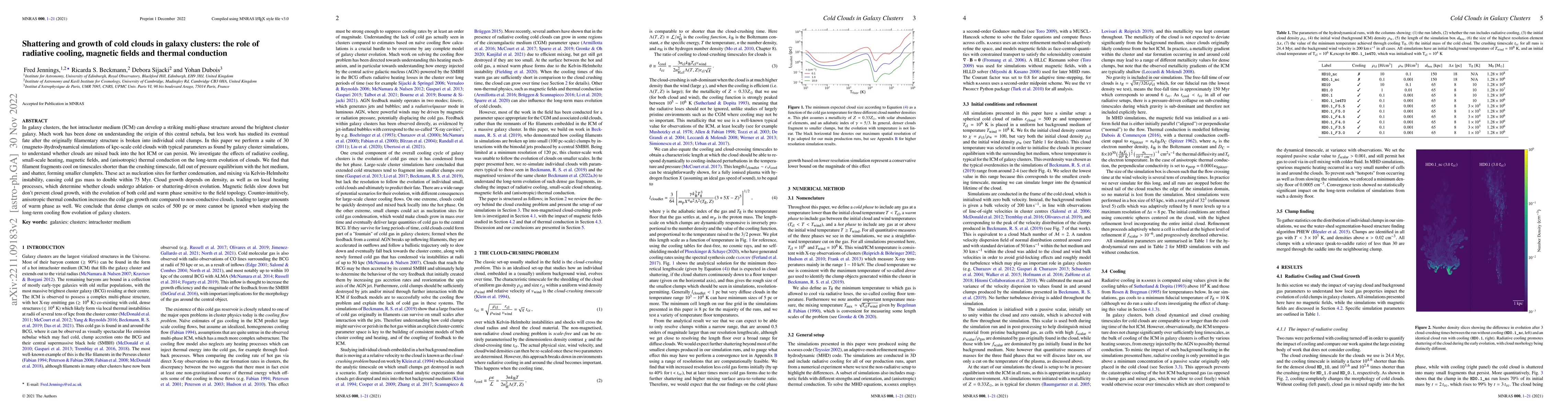 Thumbnail for Shattering and growth of cold clouds in galaxy clusters: the role of
  radiative cooling, magnetic fields and thermal conduction