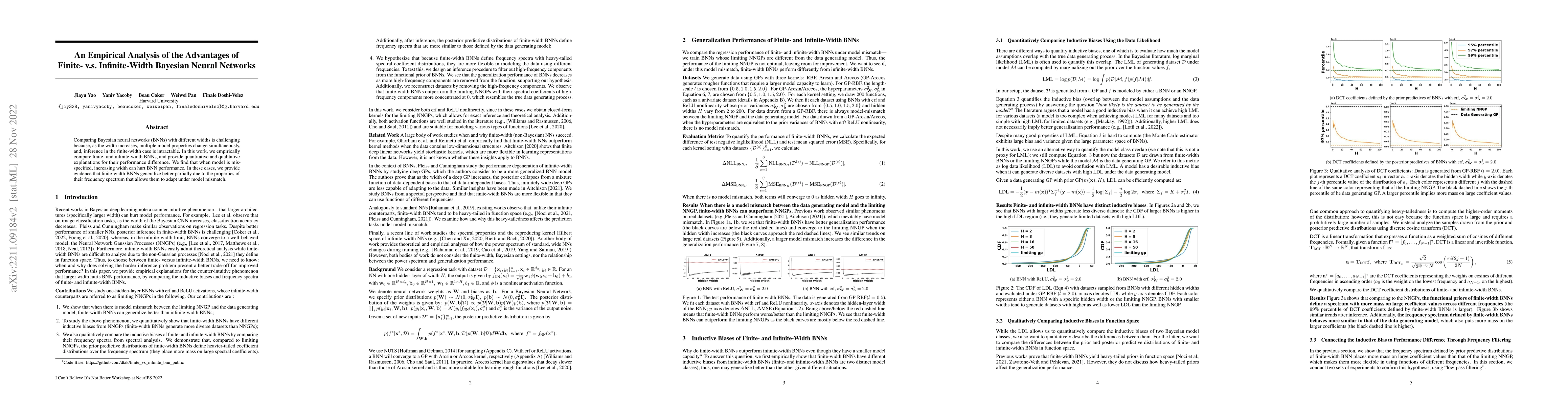 Thumbnail for An Empirical Analysis of the Advantages of Finite- v.s. Infinite-Width
  Bayesian Neural Networks