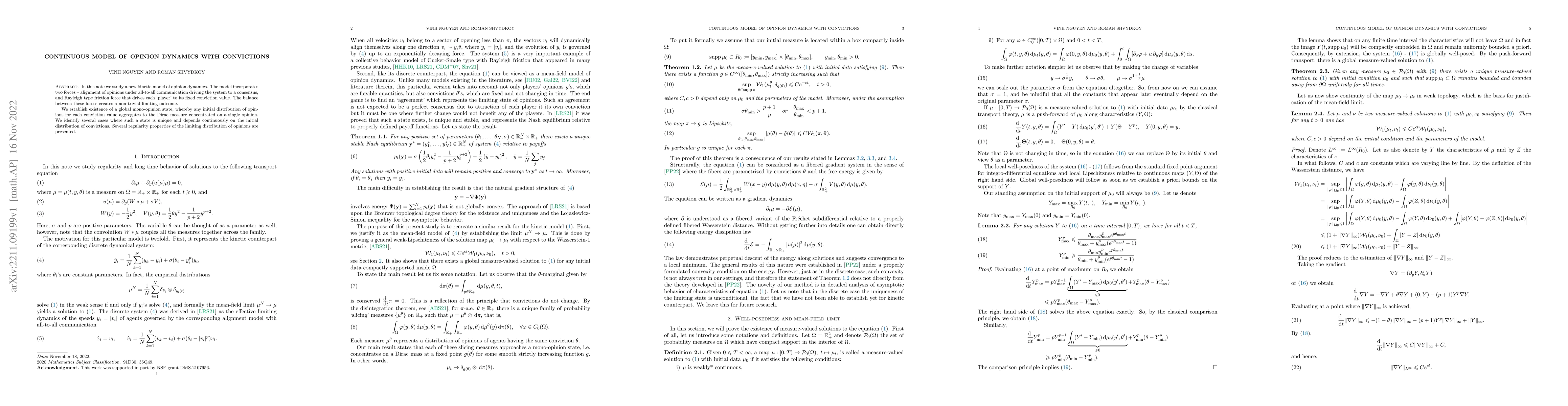 Thumbnail for Continuous model of opinion dynamics with convictions