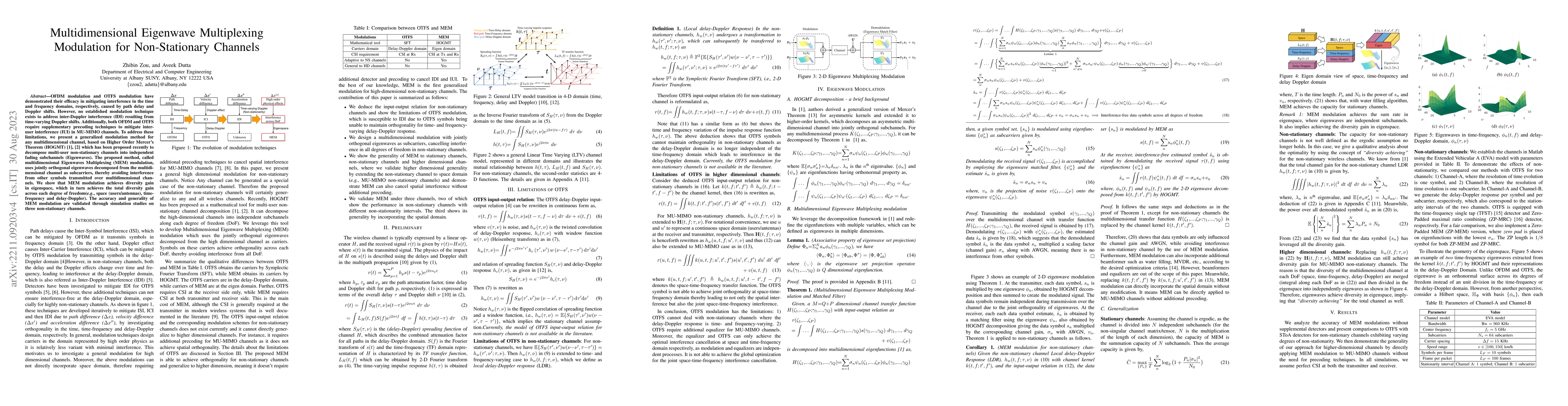 Thumbnail for Multidimensional Eigenwave Multiplexing Modulation for Non-Stationary
  Channels