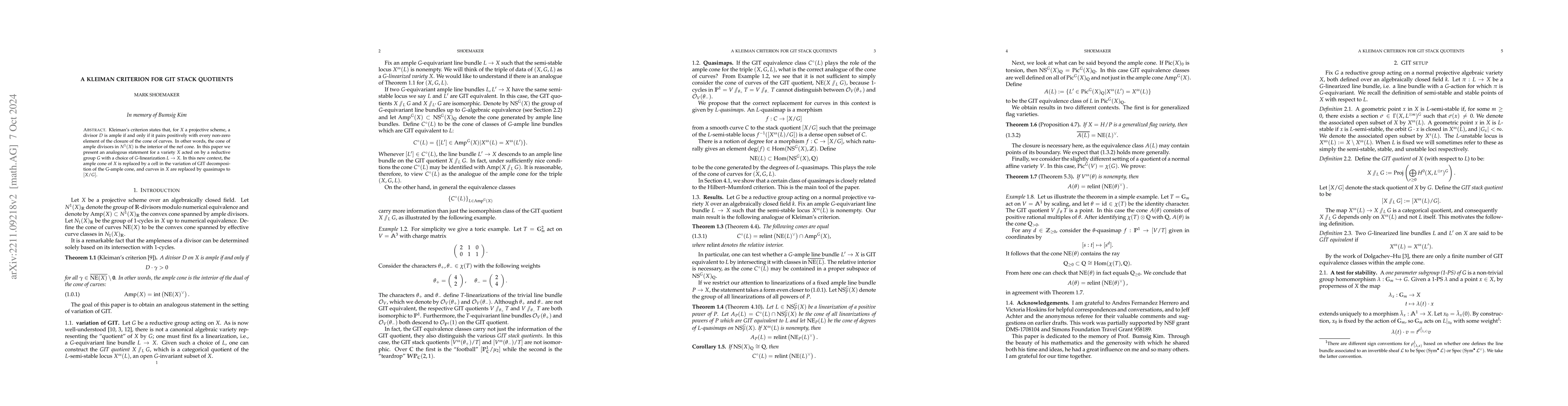 Thumbnail for A Kleiman criterion for GIT stack quotients