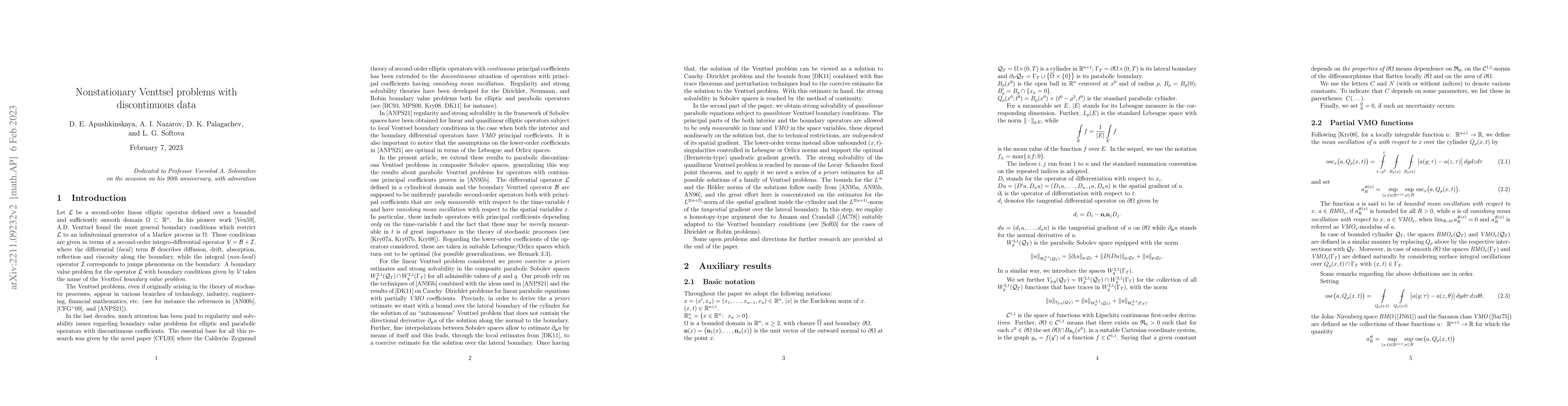 Thumbnail for Nonstationary Venttsel problems with discontinuous data
