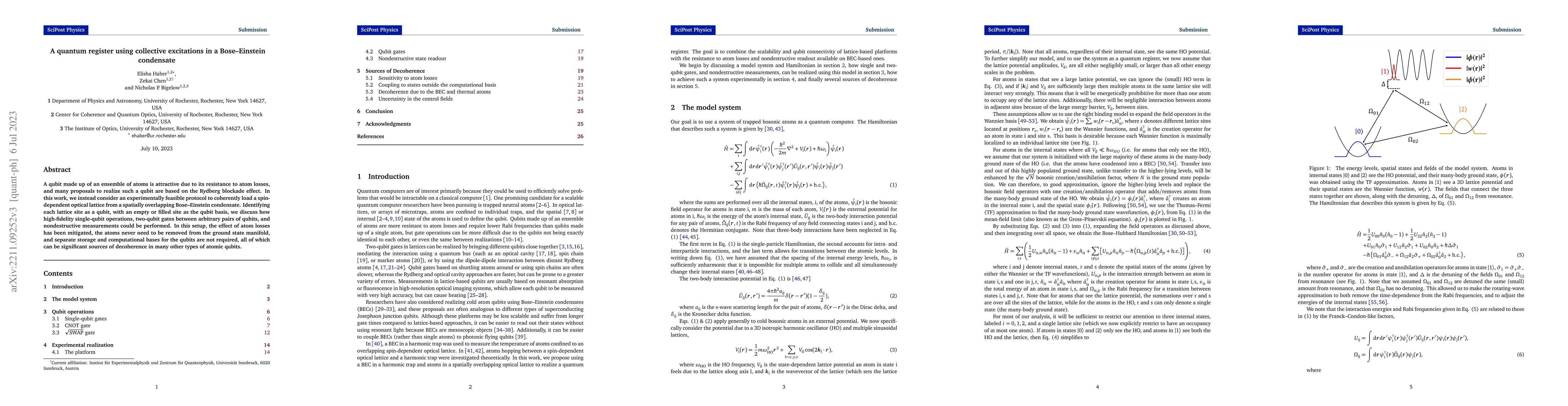 Thumbnail for A quantum register using collective excitations in a Bose-Einstein
  condensate