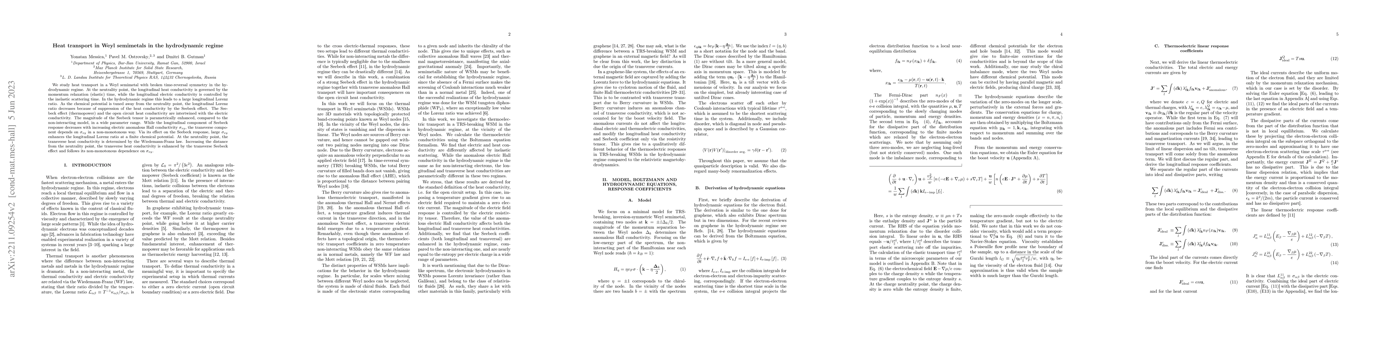 Thumbnail for Heat transport in Weyl semimetals in the hydrodynamic regime
