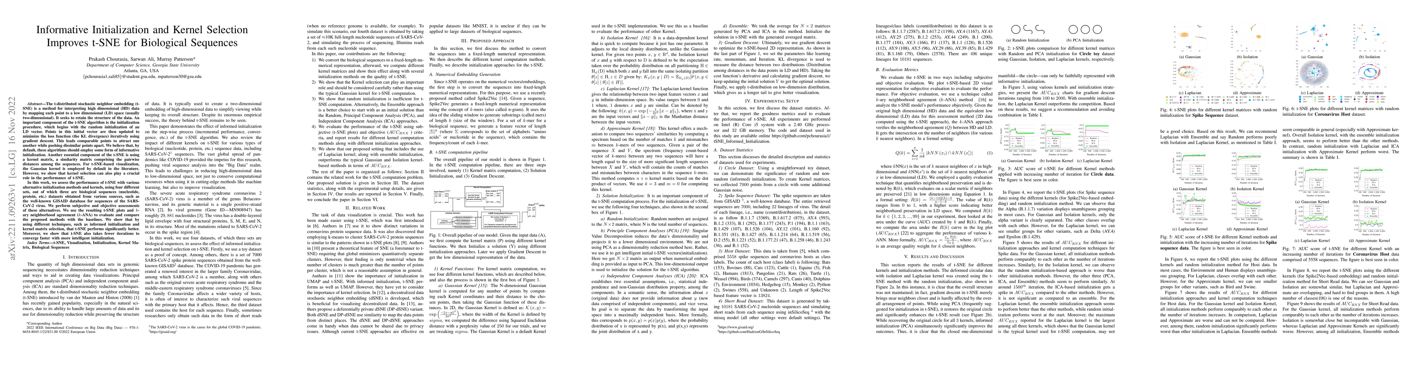 Thumbnail for Informative Initialization and Kernel Selection Improves t-SNE for
  Biological Sequences