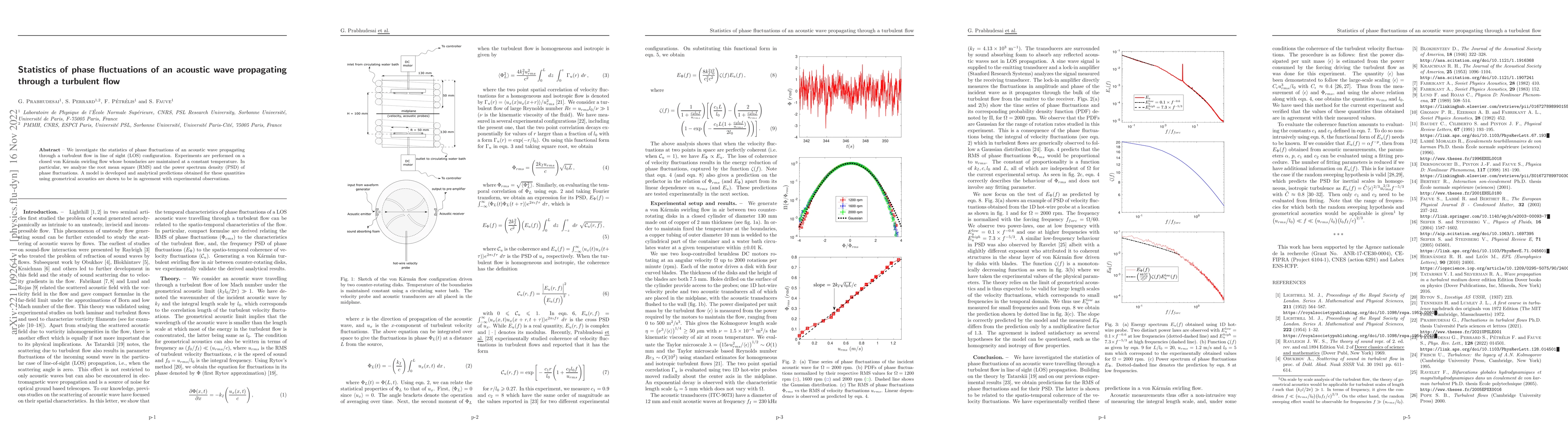 Thumbnail for Statistics of phase fluctuations of an acoustic wave propagating through
  a turbulent flow