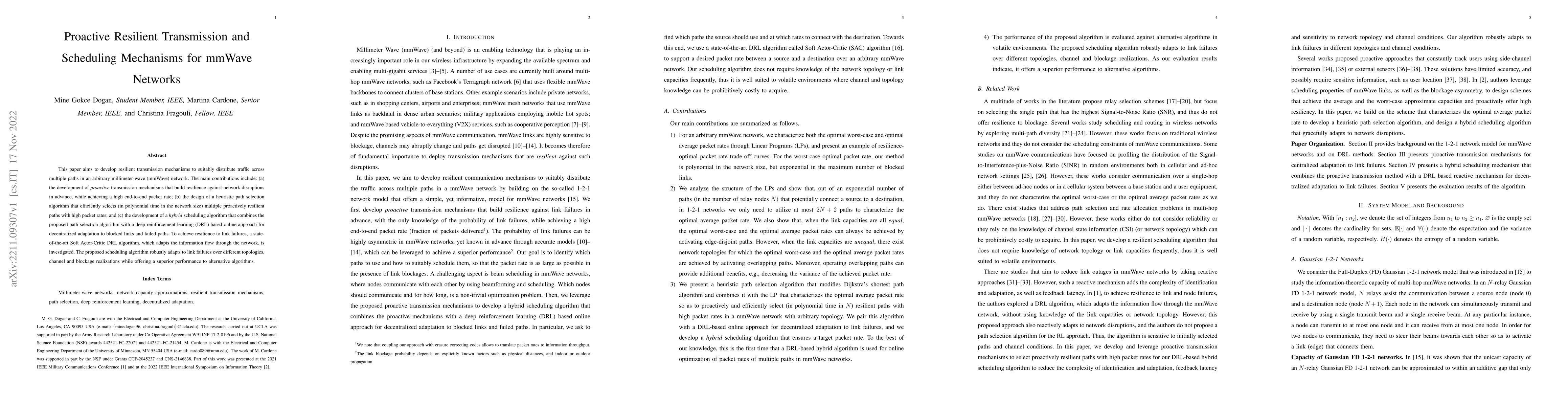 Thumbnail for Proactive Resilient Transmission and Scheduling Mechanisms for mmWave
  Networks