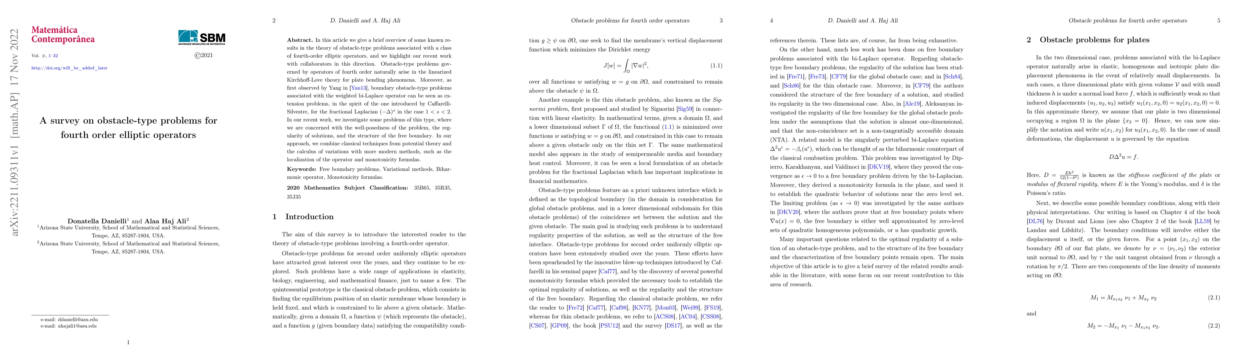 Thumbnail for A survey on obstacle-type problems for fourth order elliptic operators