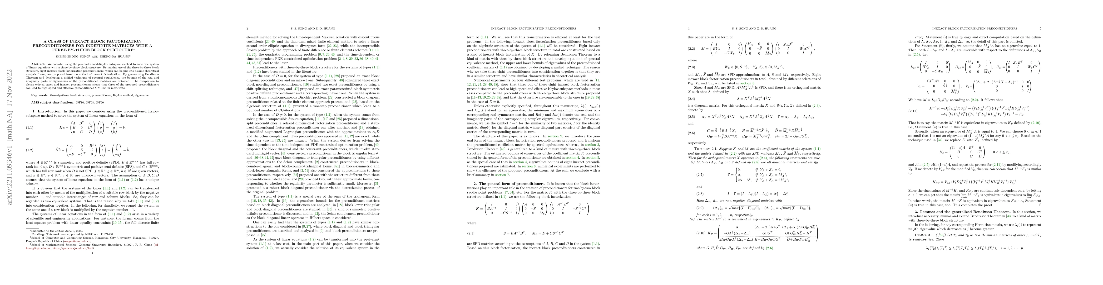 Thumbnail for A class of inexact block factorization preconditioners for indefinite
  matrices with a three-by-three block structure