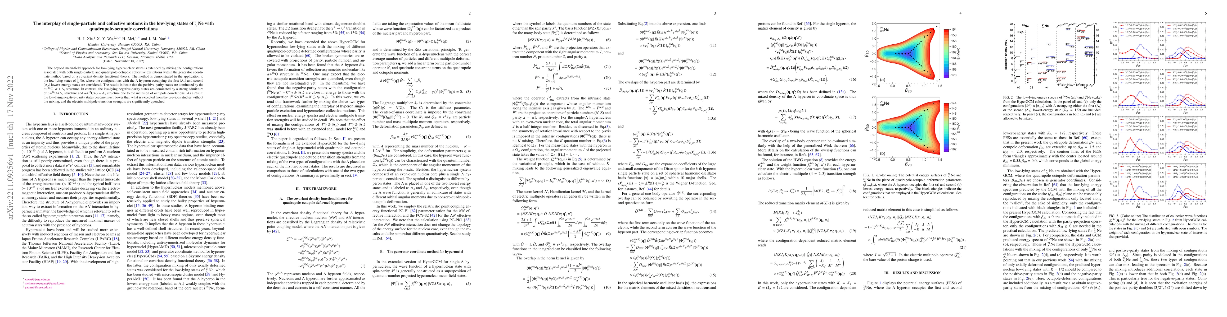 Thumbnail for The interplay of single-particle and collective motions in the low-lying
  states of $^{21}_\Lambda$Ne with quadrupole-octupole correlations