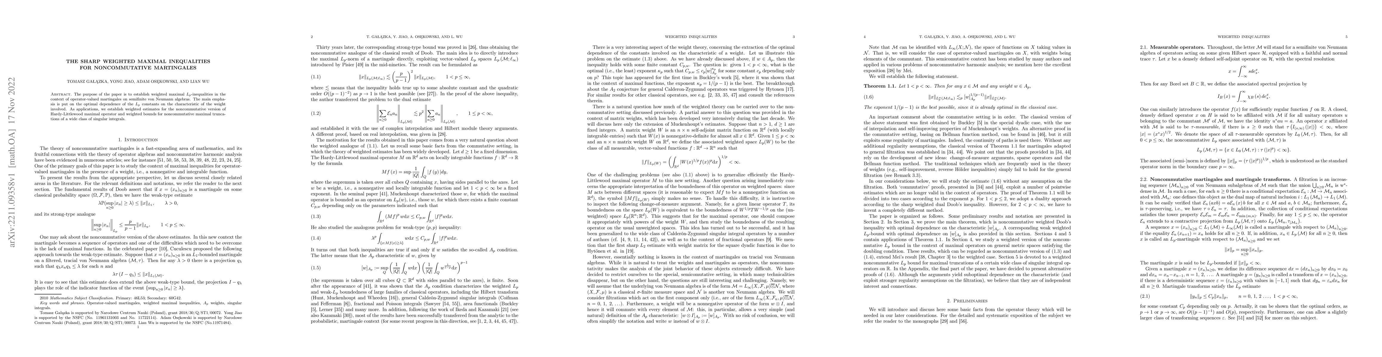 Thumbnail for The sharp weighted maximal inequalities for noncommutative martingales