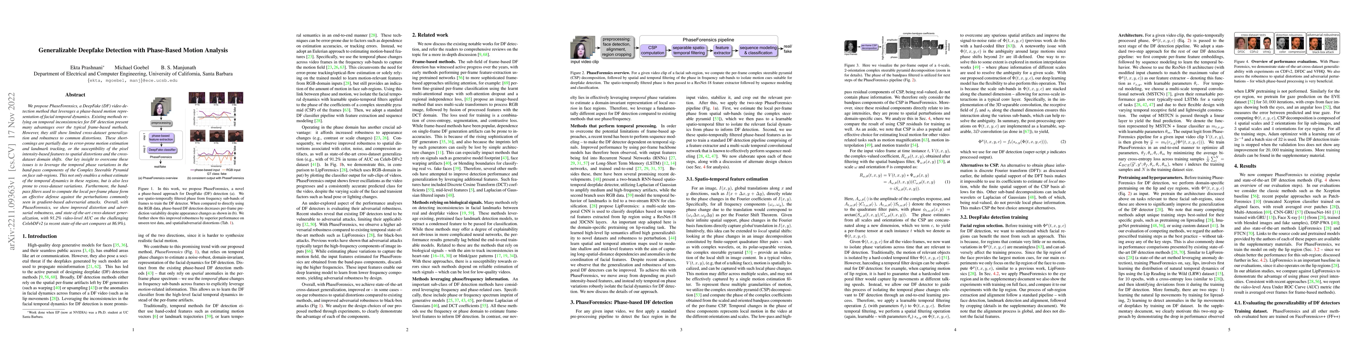 Thumbnail for Generalizable Deepfake Detection with Phase-Based Motion Analysis