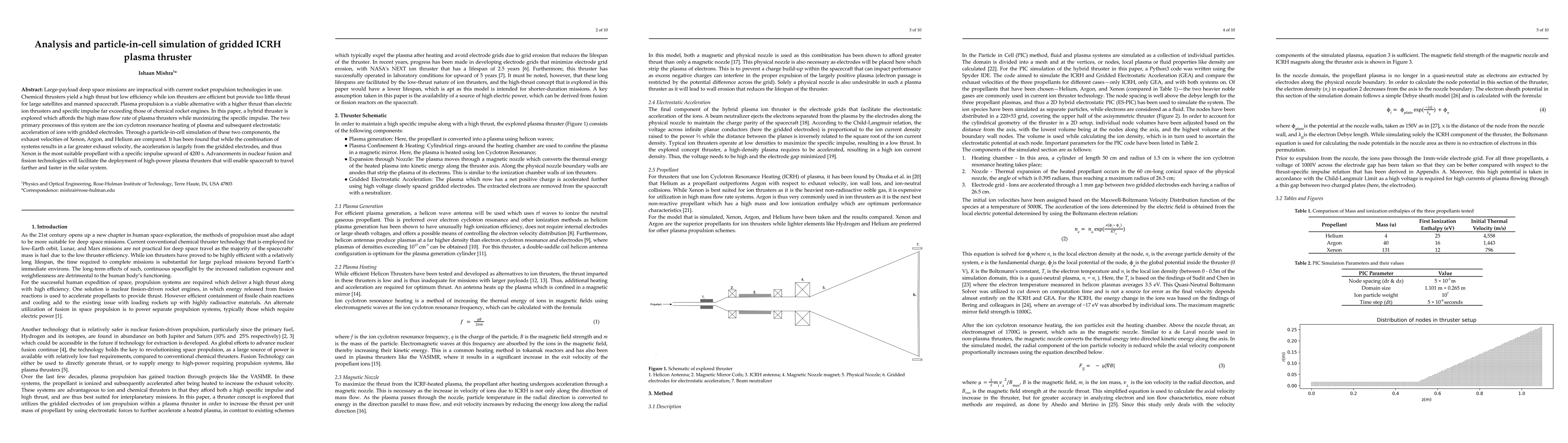 Thumbnail for Analysis and Particle-in-Cell Simulation of Gridded ICRH Plasma Thruster