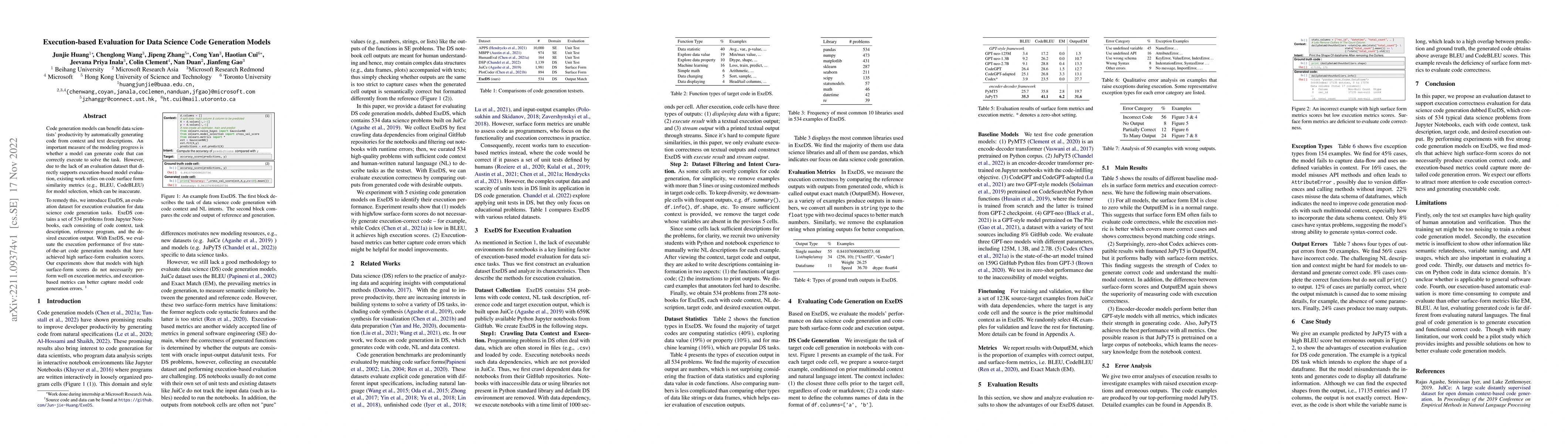 Thumbnail for Execution-based Evaluation for Data Science Code Generation Models