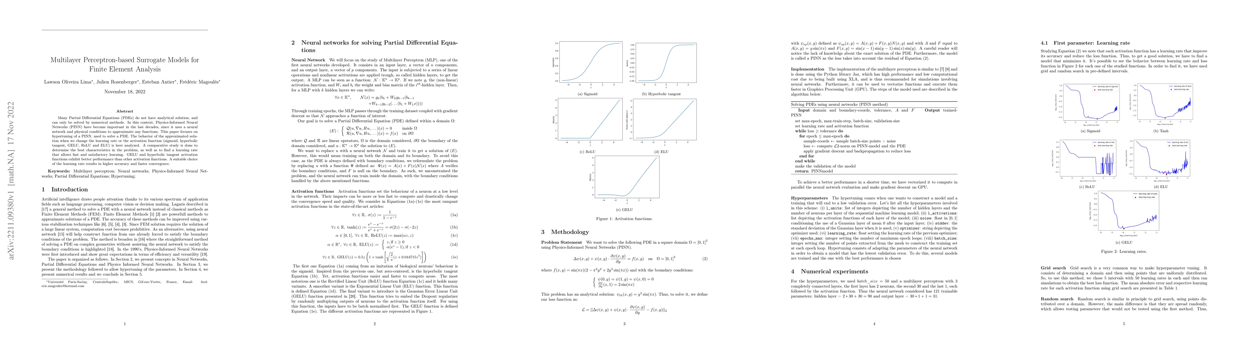 Thumbnail for Multilayer Perceptron-based Surrogate Models for Finite Element Analysis