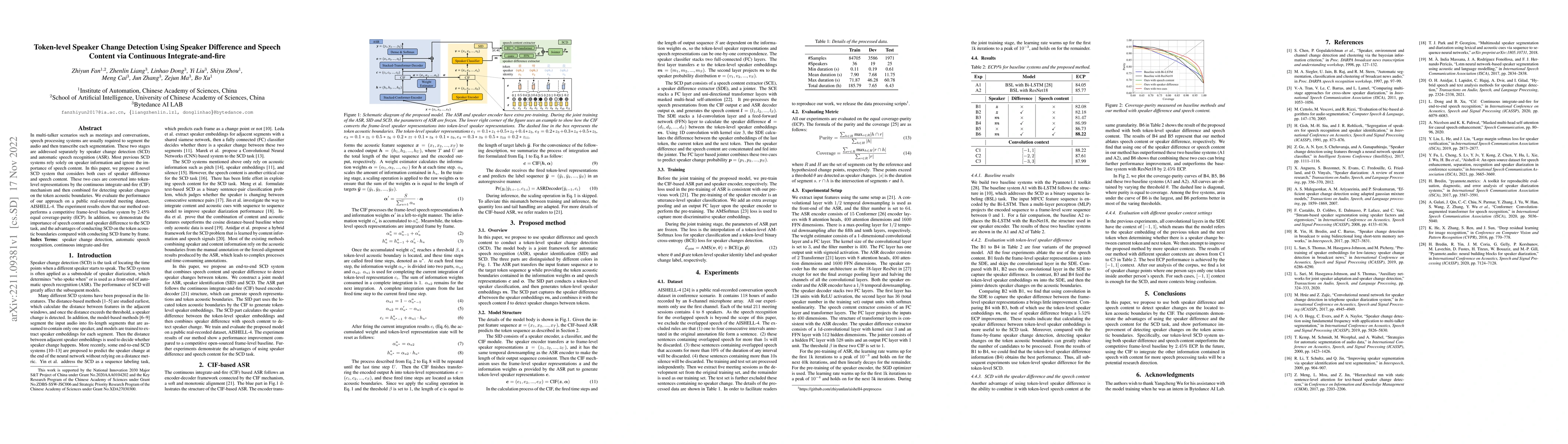 Thumbnail for Token-level Speaker Change Detection Using Speaker Difference and Speech
  Content via Continuous Integrate-and-fire