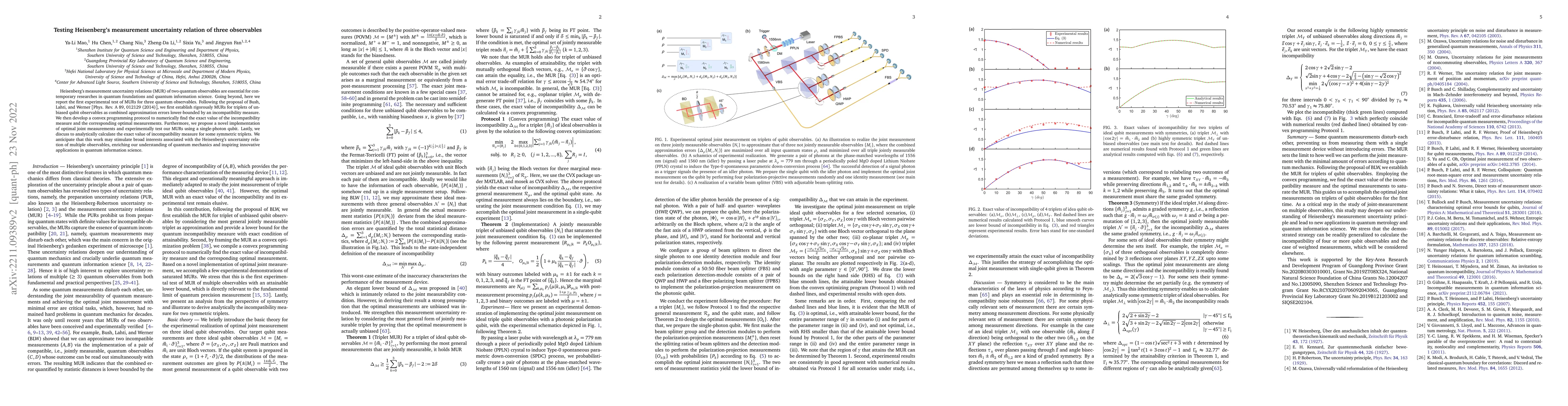 Thumbnail for Testing Heisenberg's measurement uncertainty relation of three
  observables