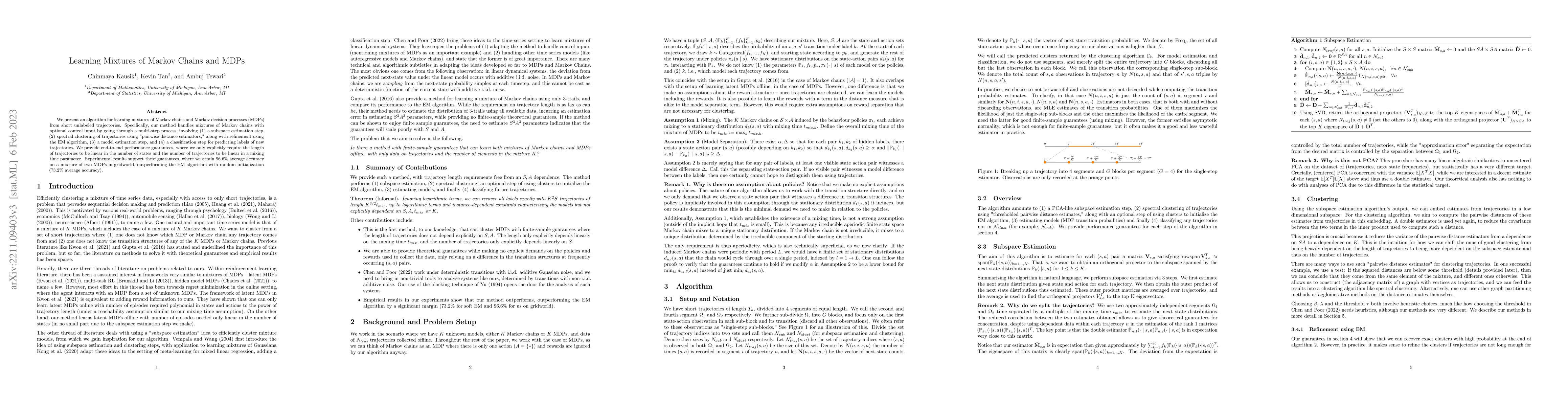 Thumbnail for Learning Mixtures of Markov Chains and MDPs
