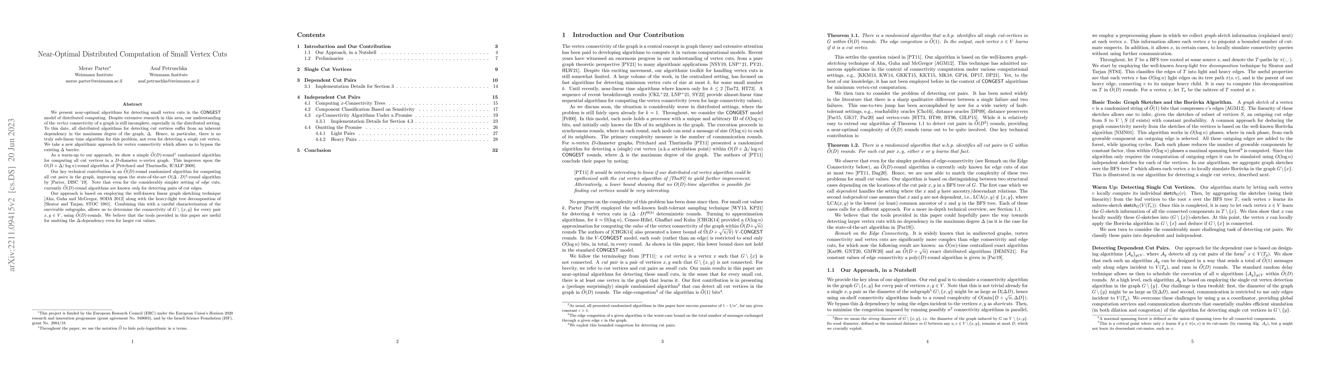 Thumbnail for Near-Optimal Distributed Computation of Small Vertex Cuts