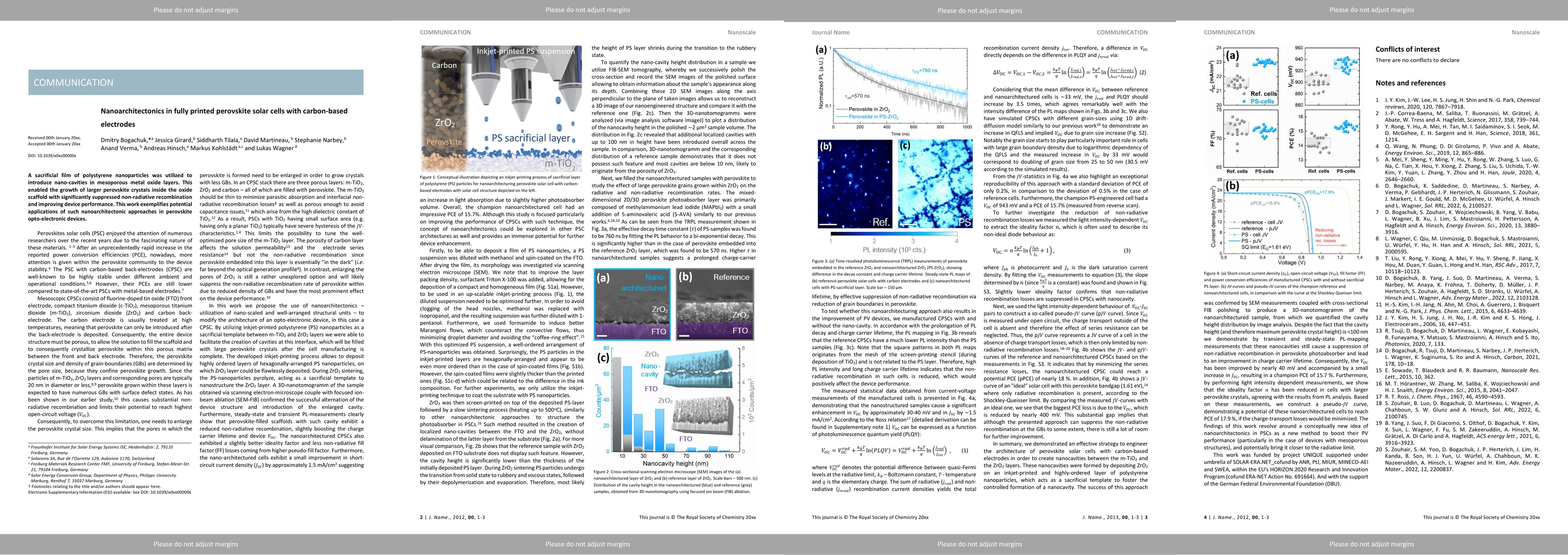 Thumbnail for Nanoarchitectonics in fully printed perovskite solar cells with
  carbon-based electrodes