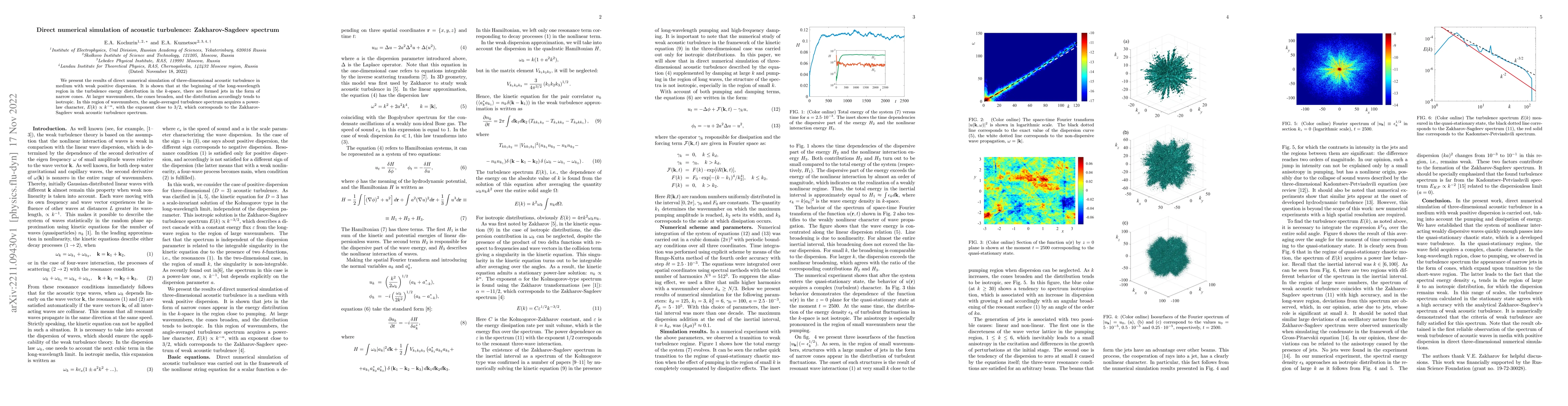 Thumbnail for Direct numerical simulation of acoustic turbulence: Zakharov-Sagdeev
  spectrum