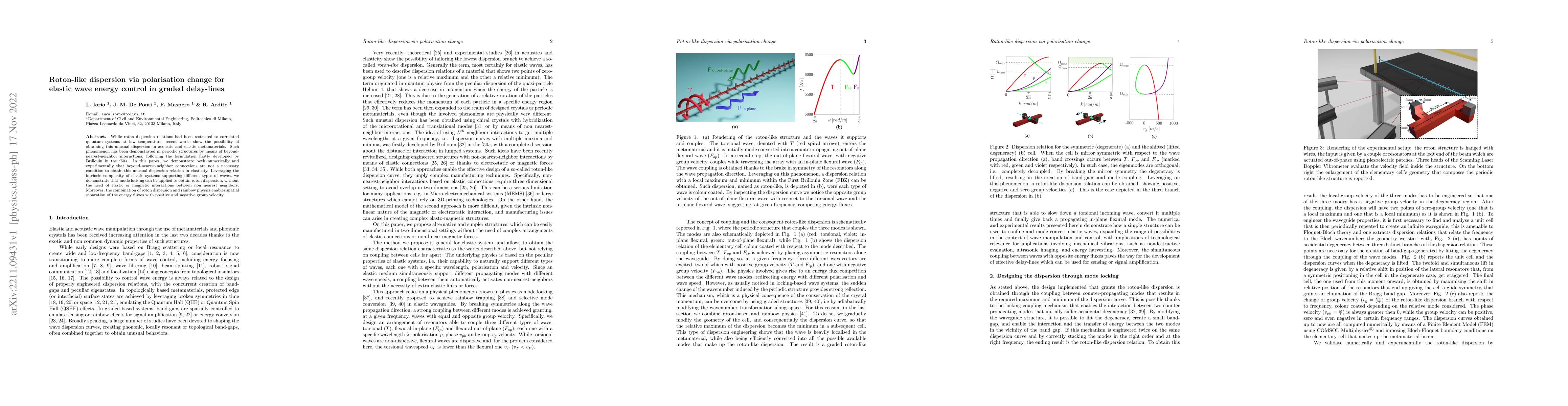 Thumbnail for Roton-like dispersion via polarisation change for elastic wave energy
  control in graded delay-lines