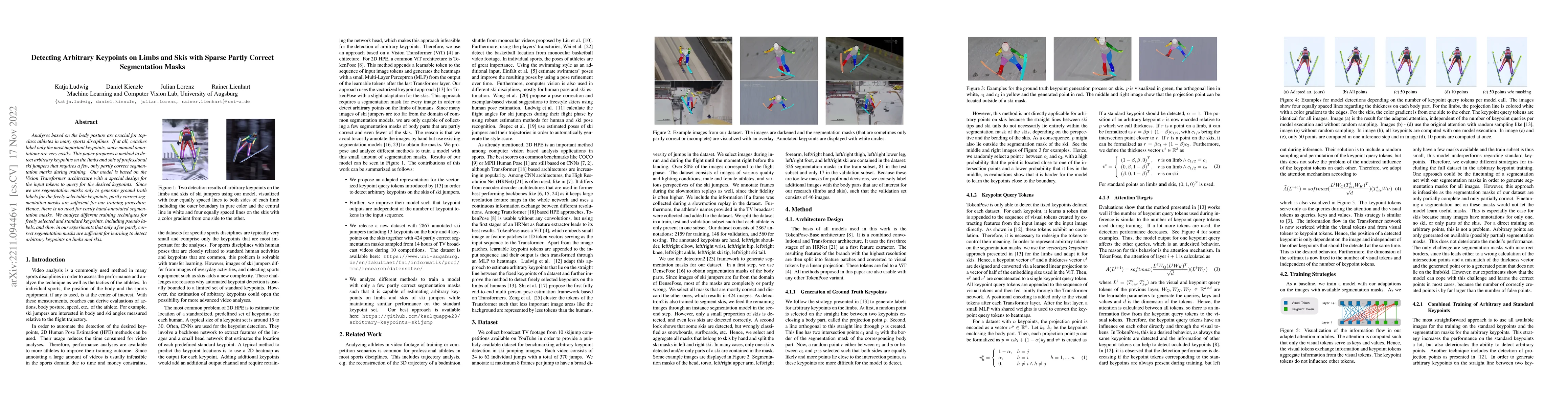 Thumbnail for Detecting Arbitrary Keypoints on Limbs and Skis with Sparse Partly
  Correct Segmentation Masks