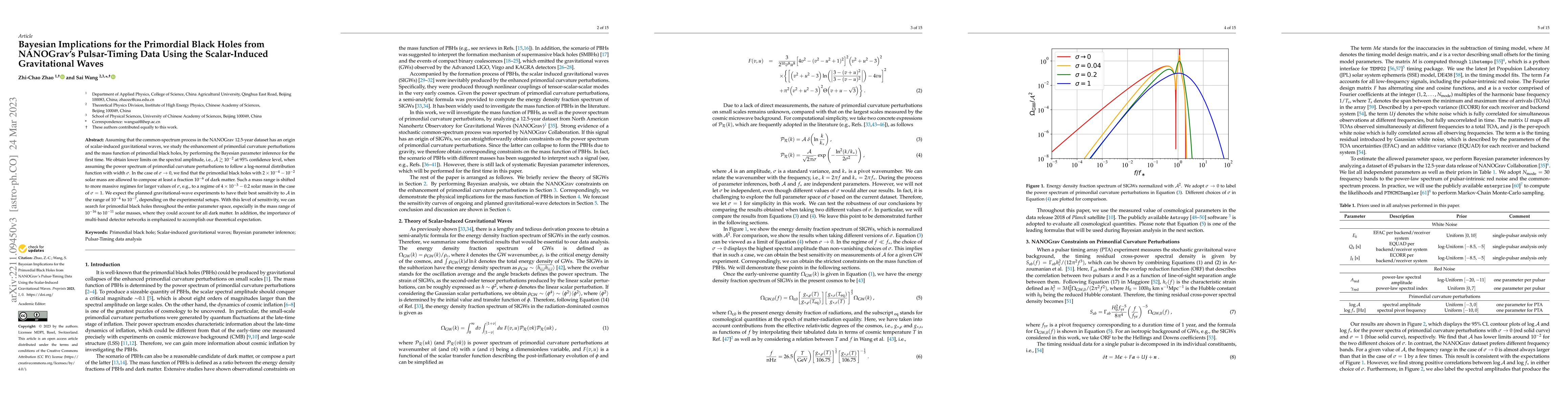 Thumbnail for Bayesian Implications for the Primordial Black Holes from NANOGrav's
  Pulsar-Timing Data Using the Scalar-Induced Gravitational Waves