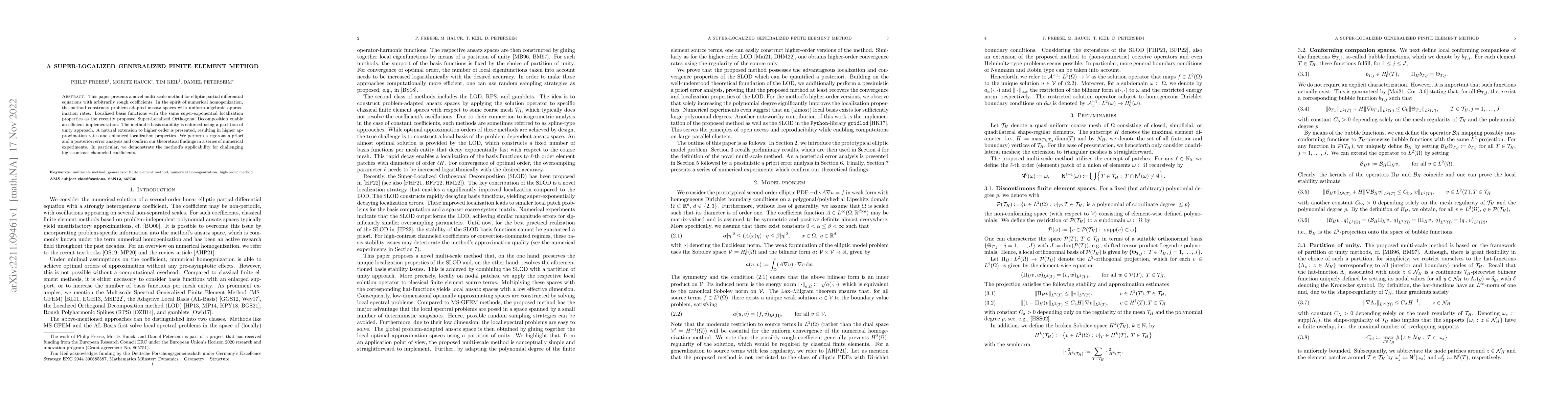Thumbnail for A Super-Localized Generalized Finite Element Method