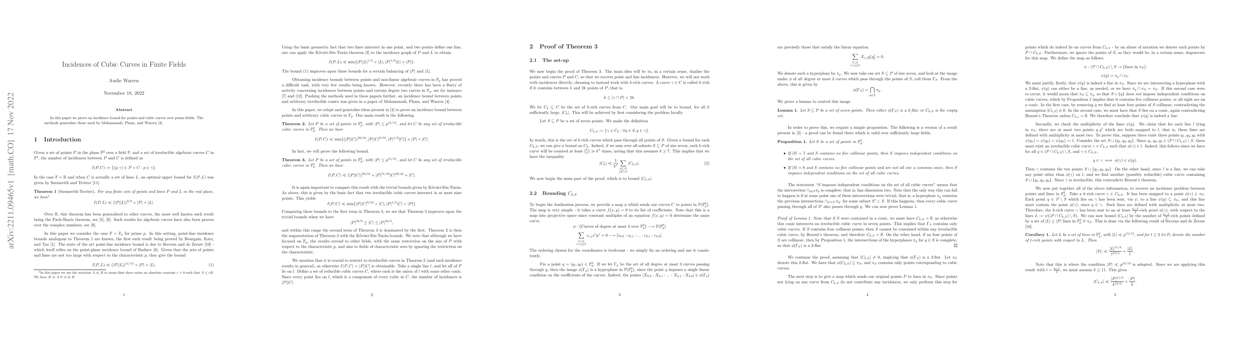 Thumbnail for Incidences of Cubic Curves in Finite Fields