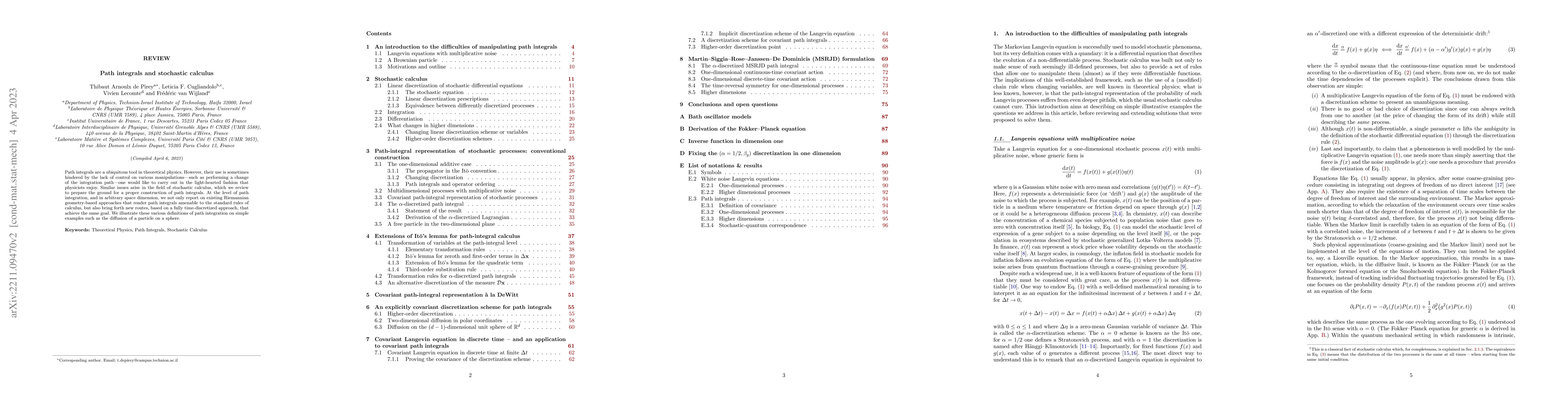 Thumbnail for Path integrals and stochastic calculus