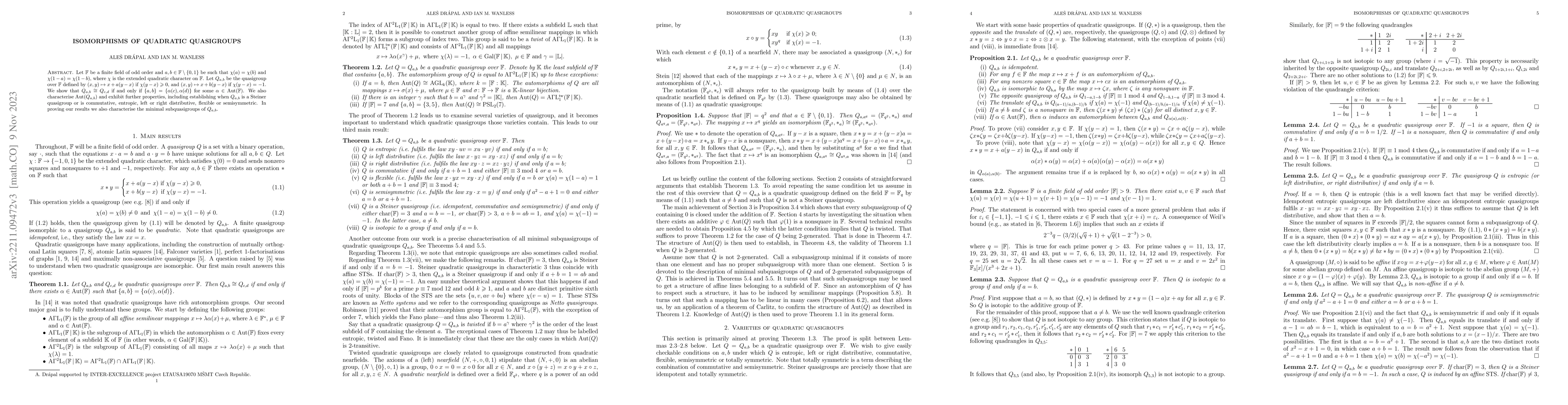 Thumbnail for Isomorphisms of quadratic quasigroups