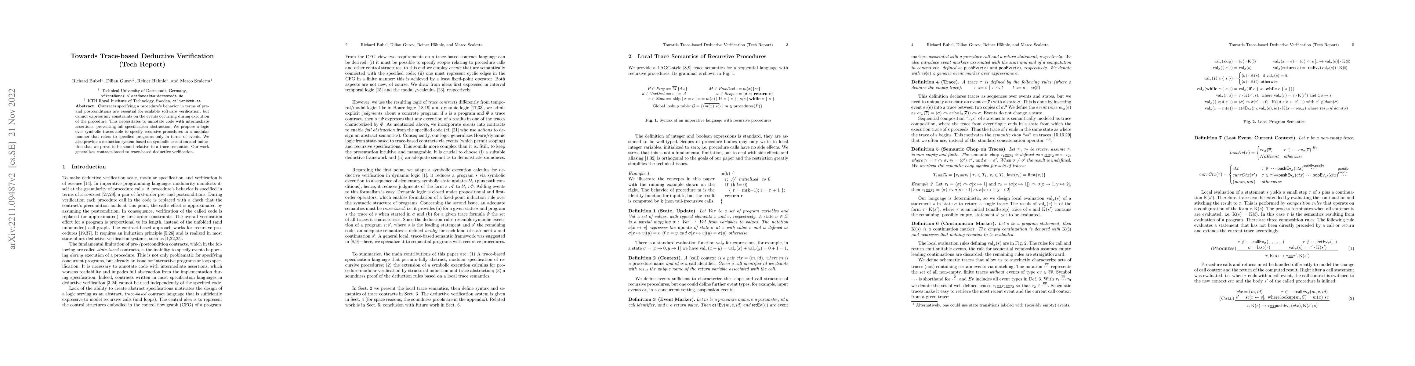 Thumbnail for Towards Trace-based Deductive Verification (Tech Report)