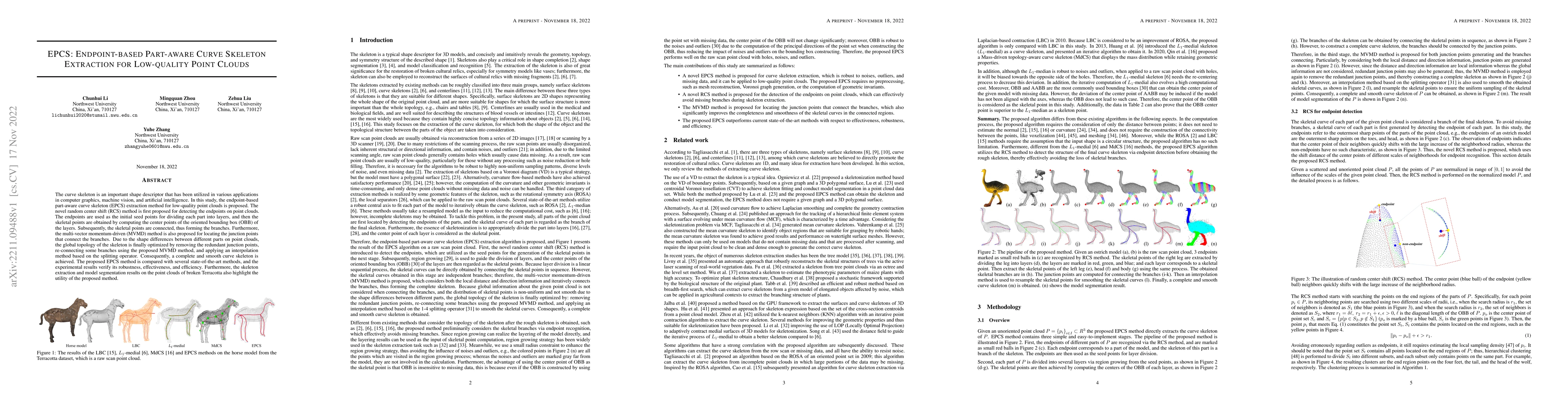 Thumbnail for EPCS: Endpoint-based Part-aware Curve Skeleton Extraction for
  Low-quality Point Clouds