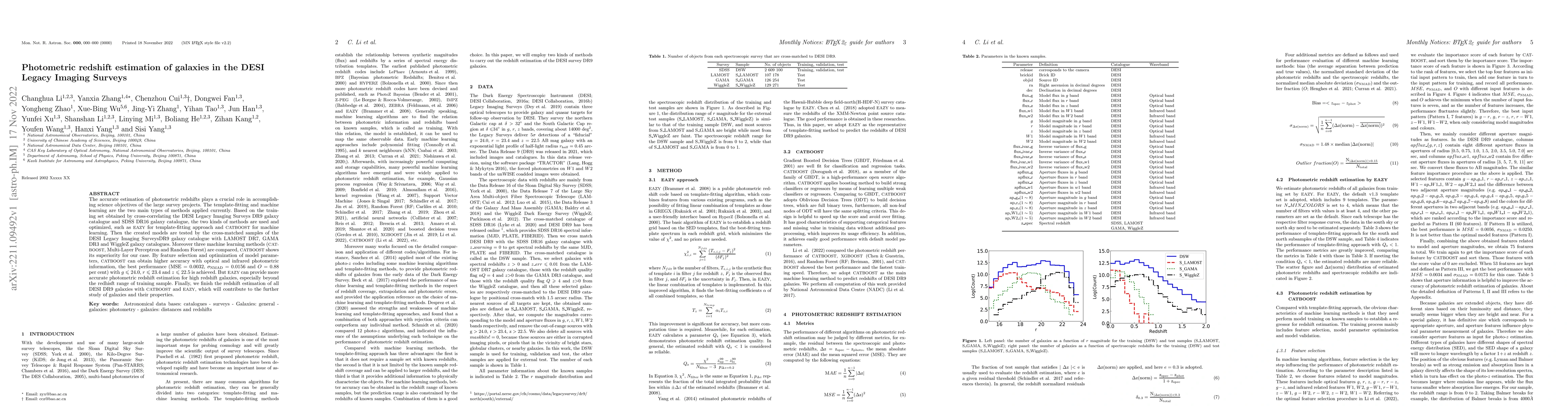 Thumbnail for Photometric redshift estimation of galaxies in the DESI Legacy Imaging
  Surveys