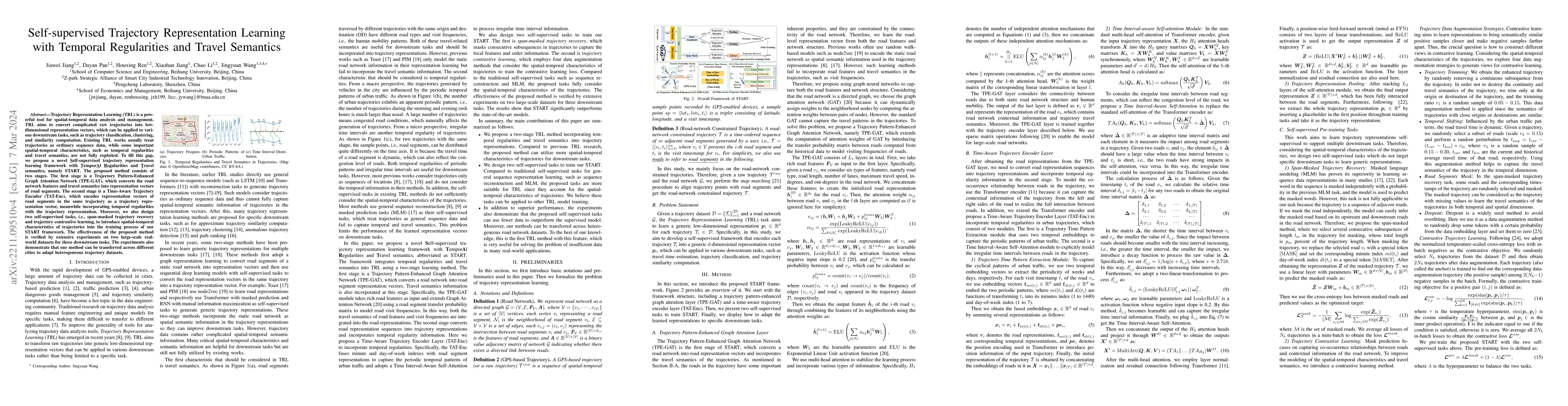 Thumbnail for Self-supervised Trajectory Representation Learning with Temporal
  Regularities and Travel Semantics