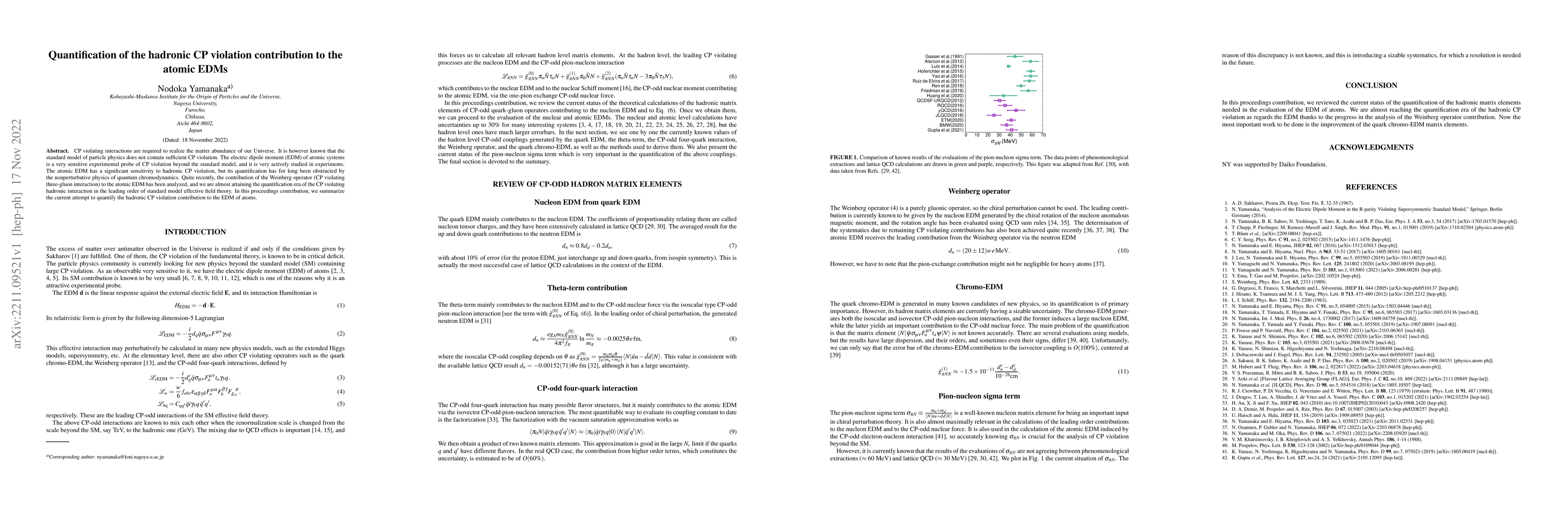 Thumbnail for Quantification of the hadronic CP violation contribution to the atomic
  EDMs